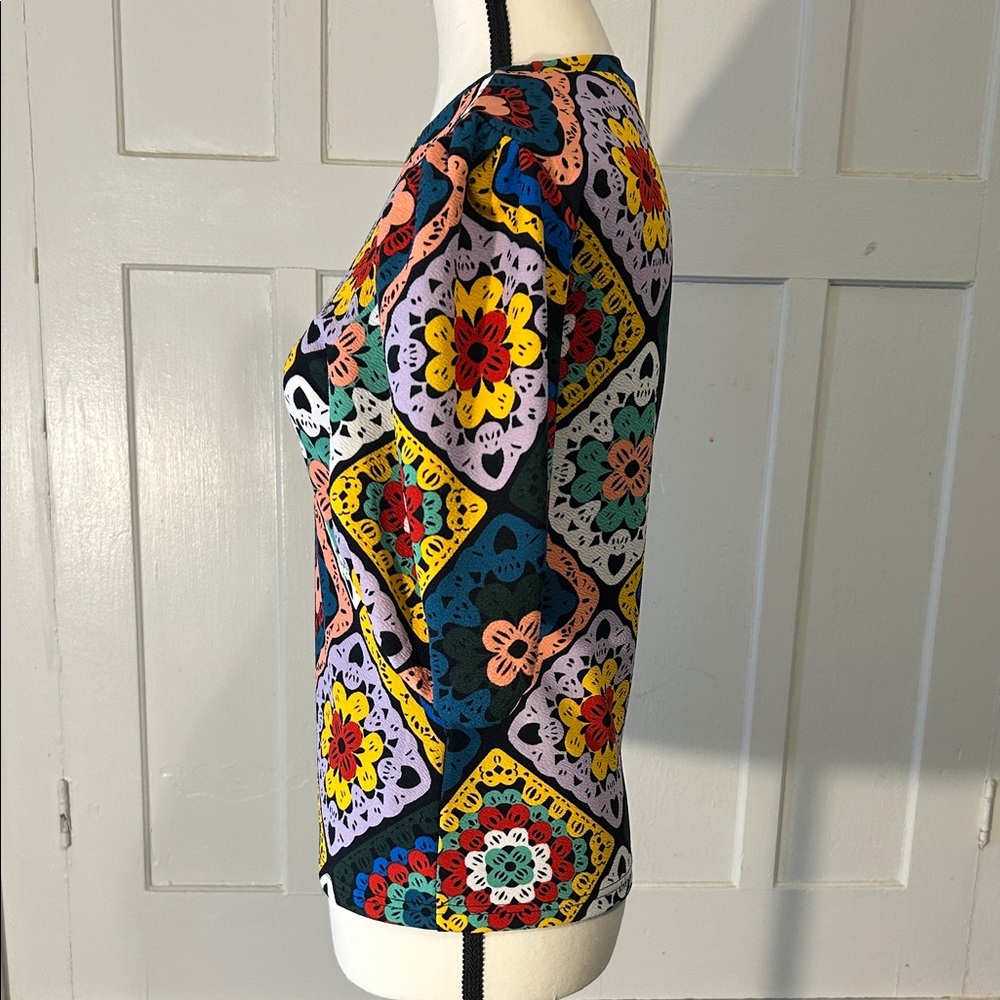 Floral Patchwork Women's Blouse - Picture 2 of 6